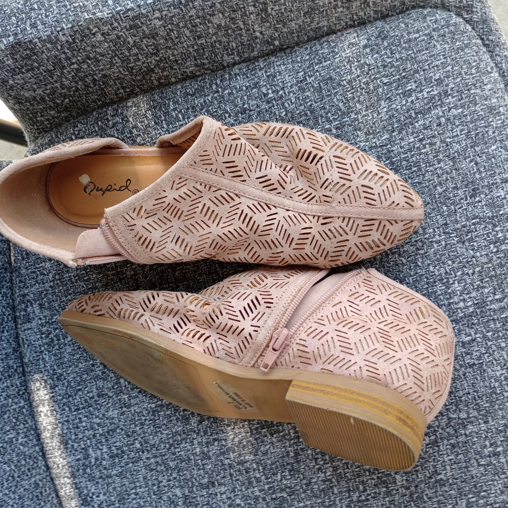 Cupid Tan Flats with Elegant Perforated Design